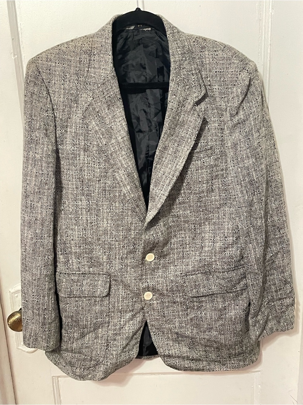 Jordache Gray Tweed Sport Coat - Textured Two-Button Blazer